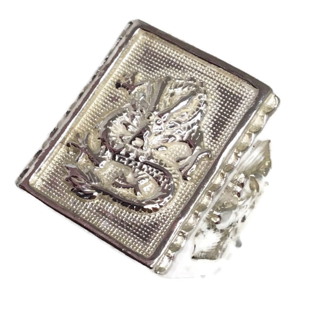 dragon & fish Men ring Anti-Tarnish silver 8 . 5
